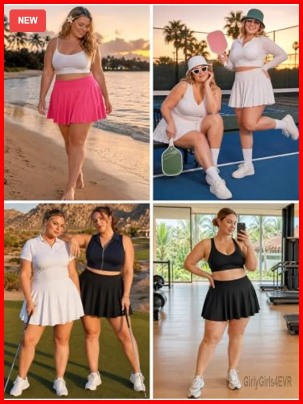 Women's Plus Size Athletic Skort with Pockets High Waisted A-Line Workout